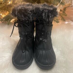 Girls  Mishansha Fax Fur Winter Boots, Waterproof Mid Calf Snow Boot Sz 4